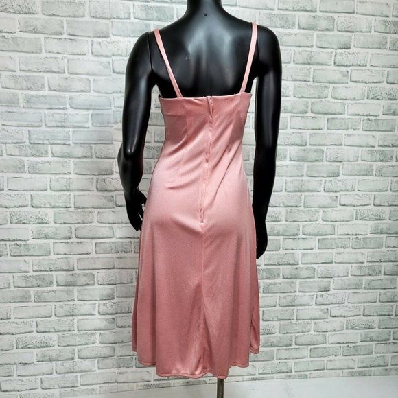 Vintage 70s Fred Rothschild Womens S/M Dusty Pink Day Disco Dancing Dress - Picture 10 of 12